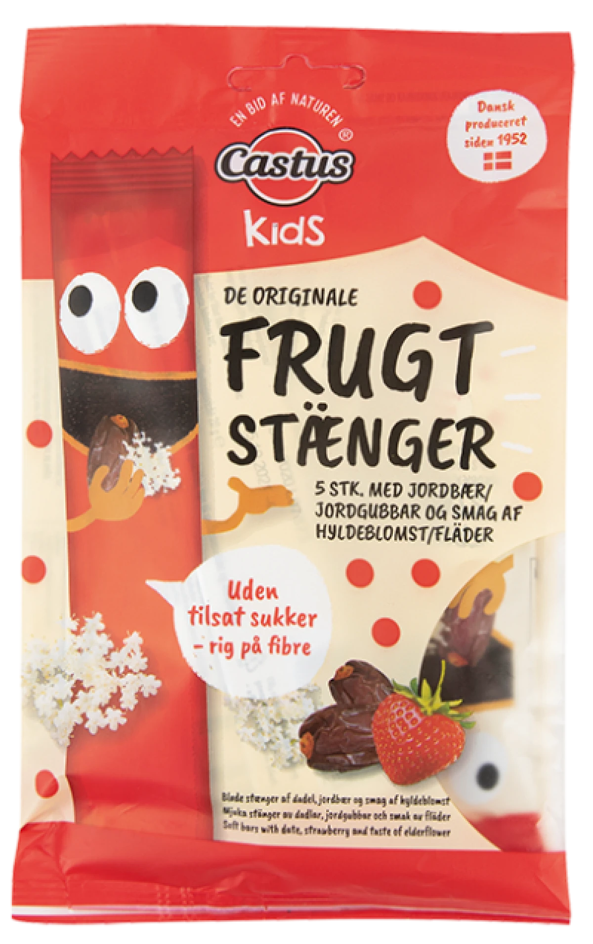 Castus, Frugtstænger m. jordbær og hyldeblomst