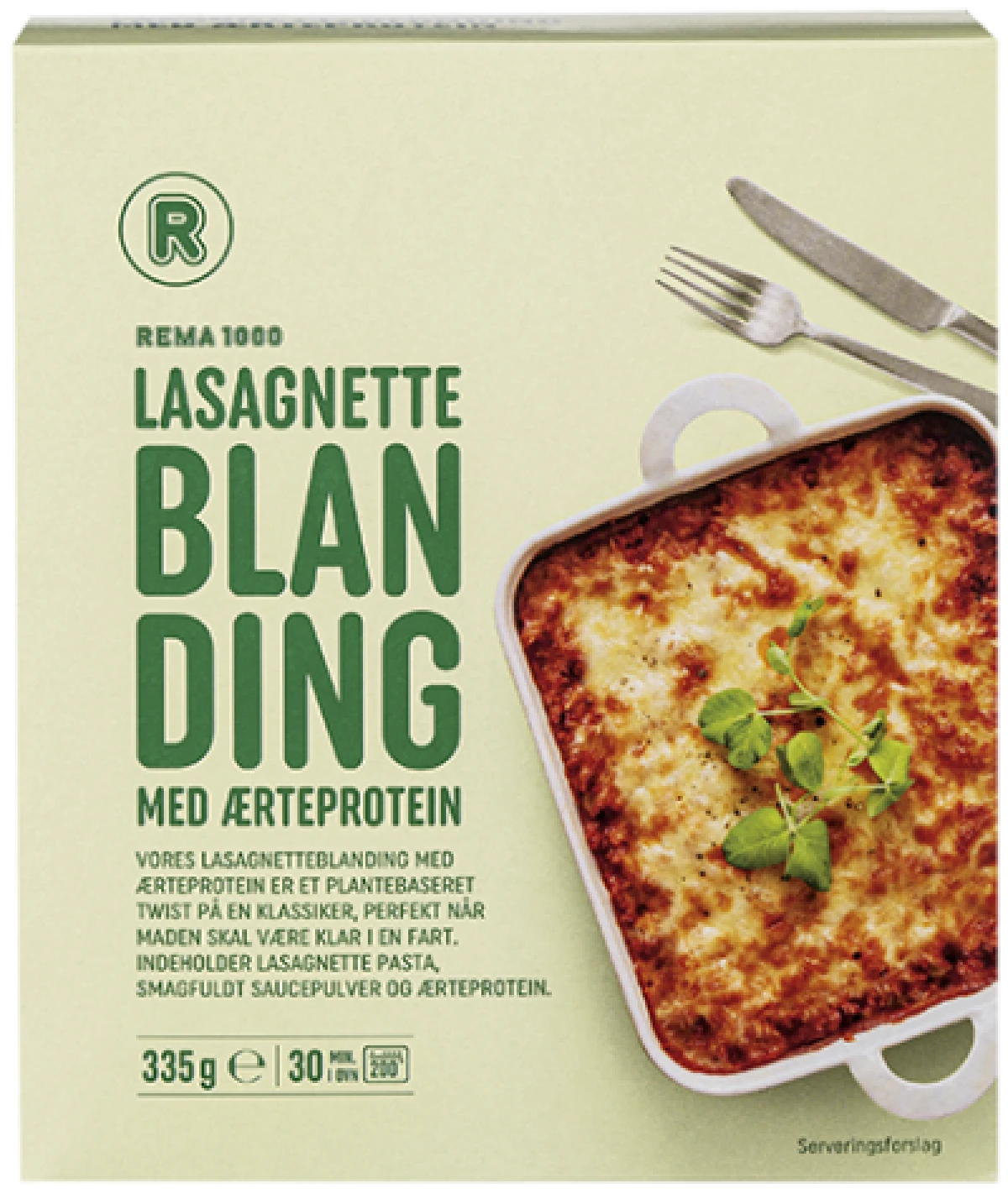 LASAGNETTE M/ÆRTEPROTEIN
