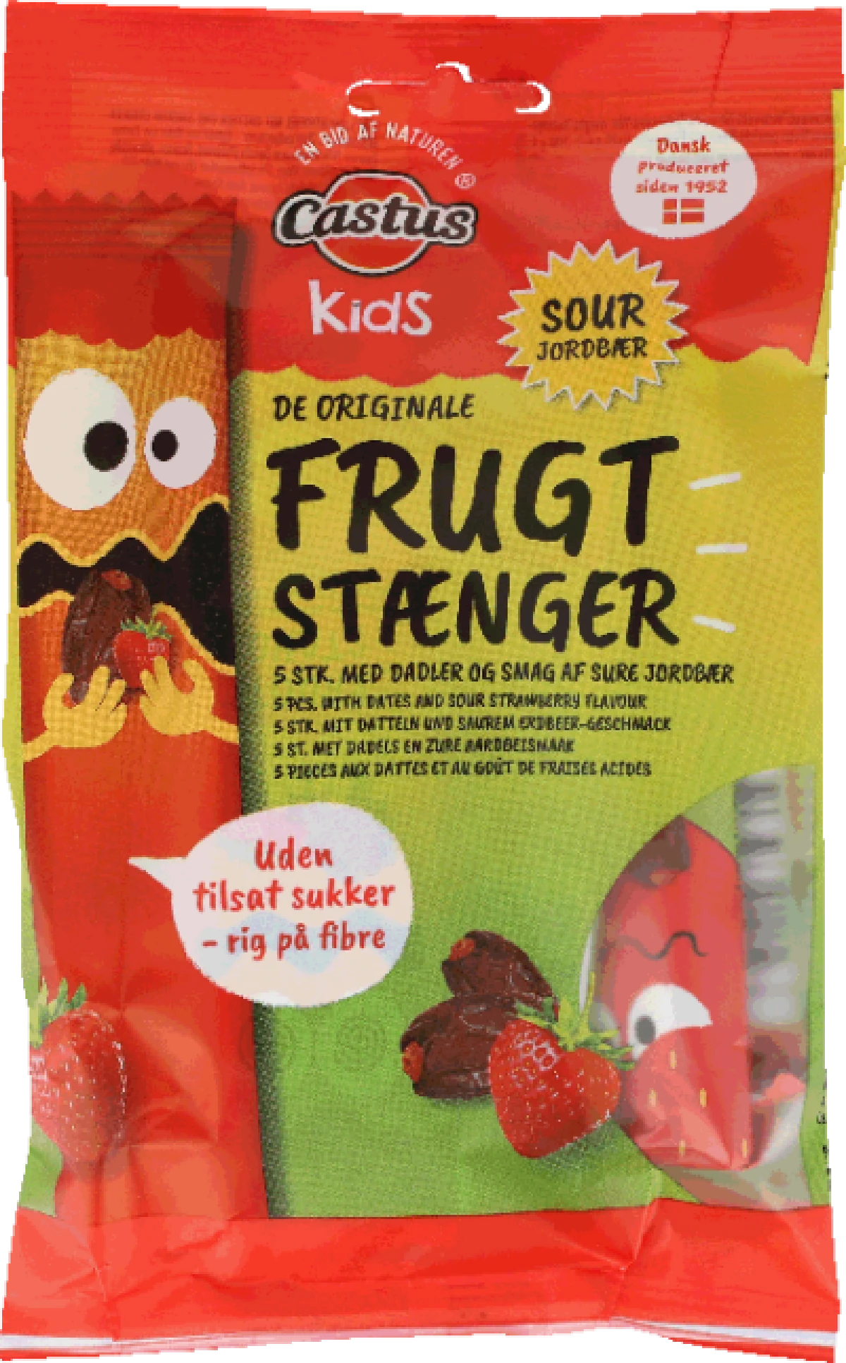 Castus, Frugtstænger m. jordbær u. tilsat sukker