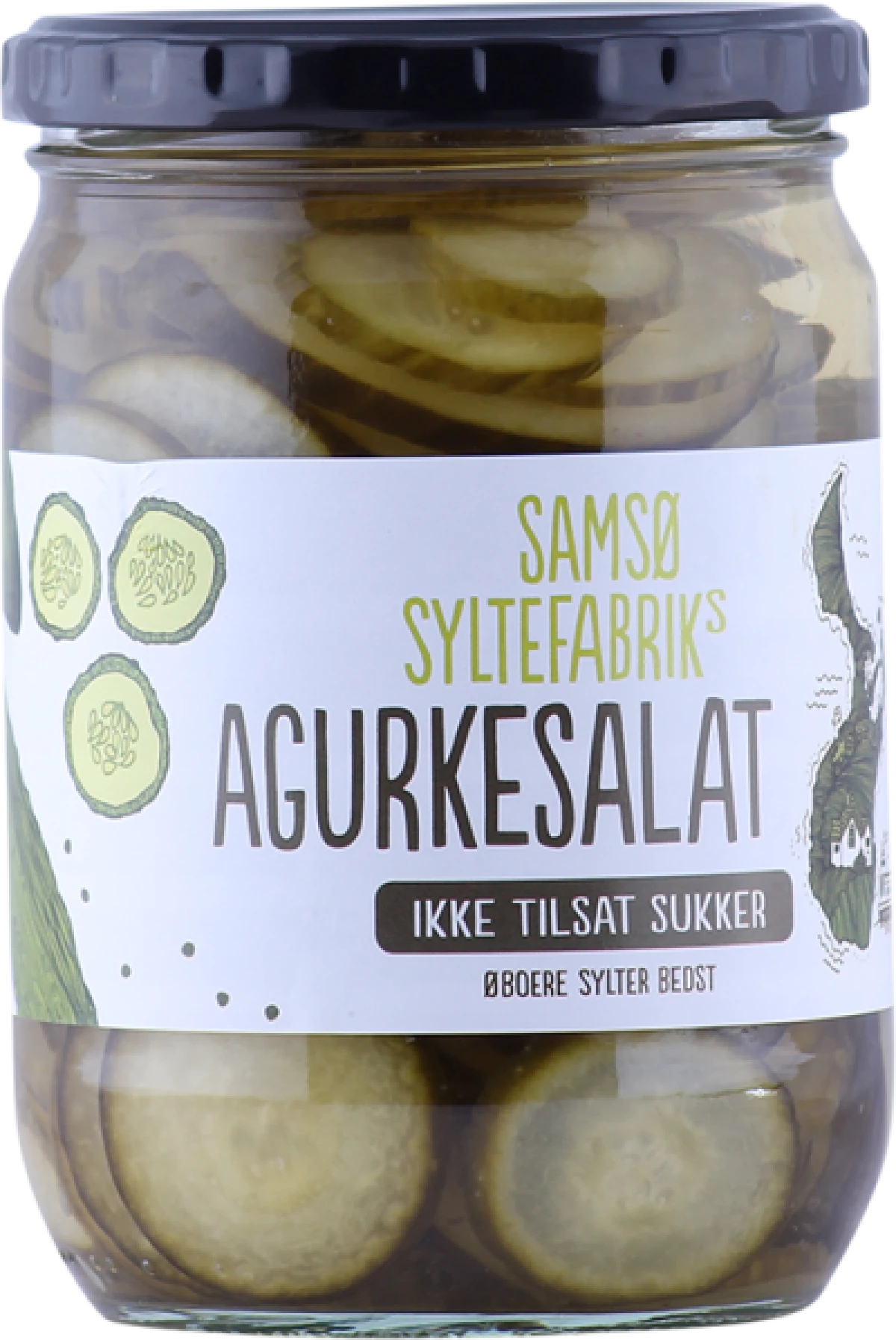 Samsø Syltefabrik, Agurkesalat u. tilsat sukker