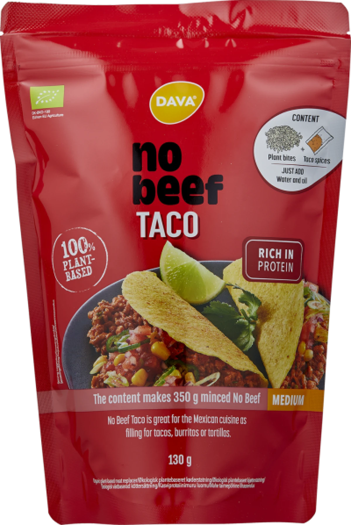 Dava No Beef taco øko 250 g