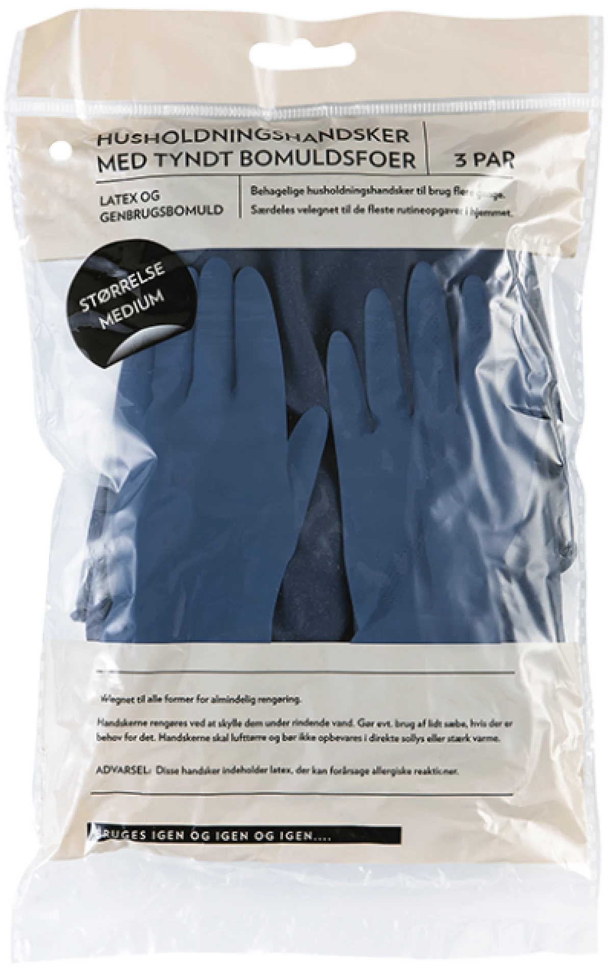 Gummihandsker Husholdning 3 par