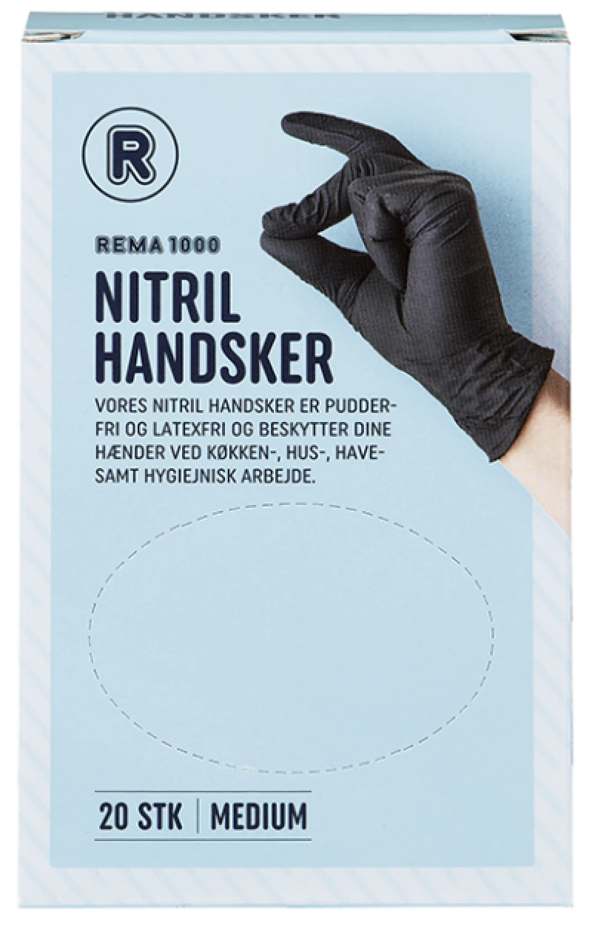 REMA 1000 Nitril Handsker Medium Sort