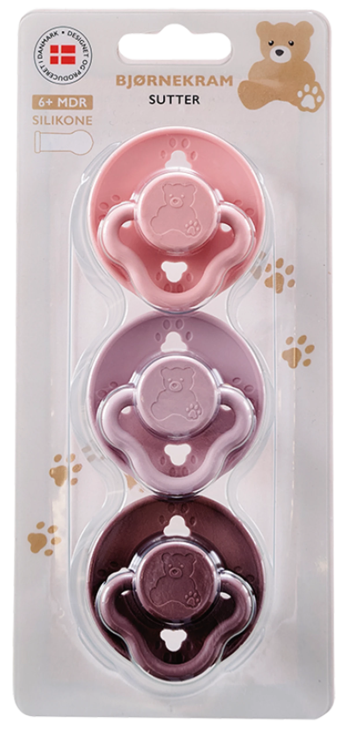 Bjørnekram Sut 6+ mdr lilla latex 3 stk