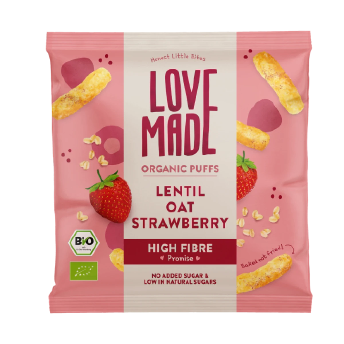 Lovemade Linser Havre Jordbær Puffs