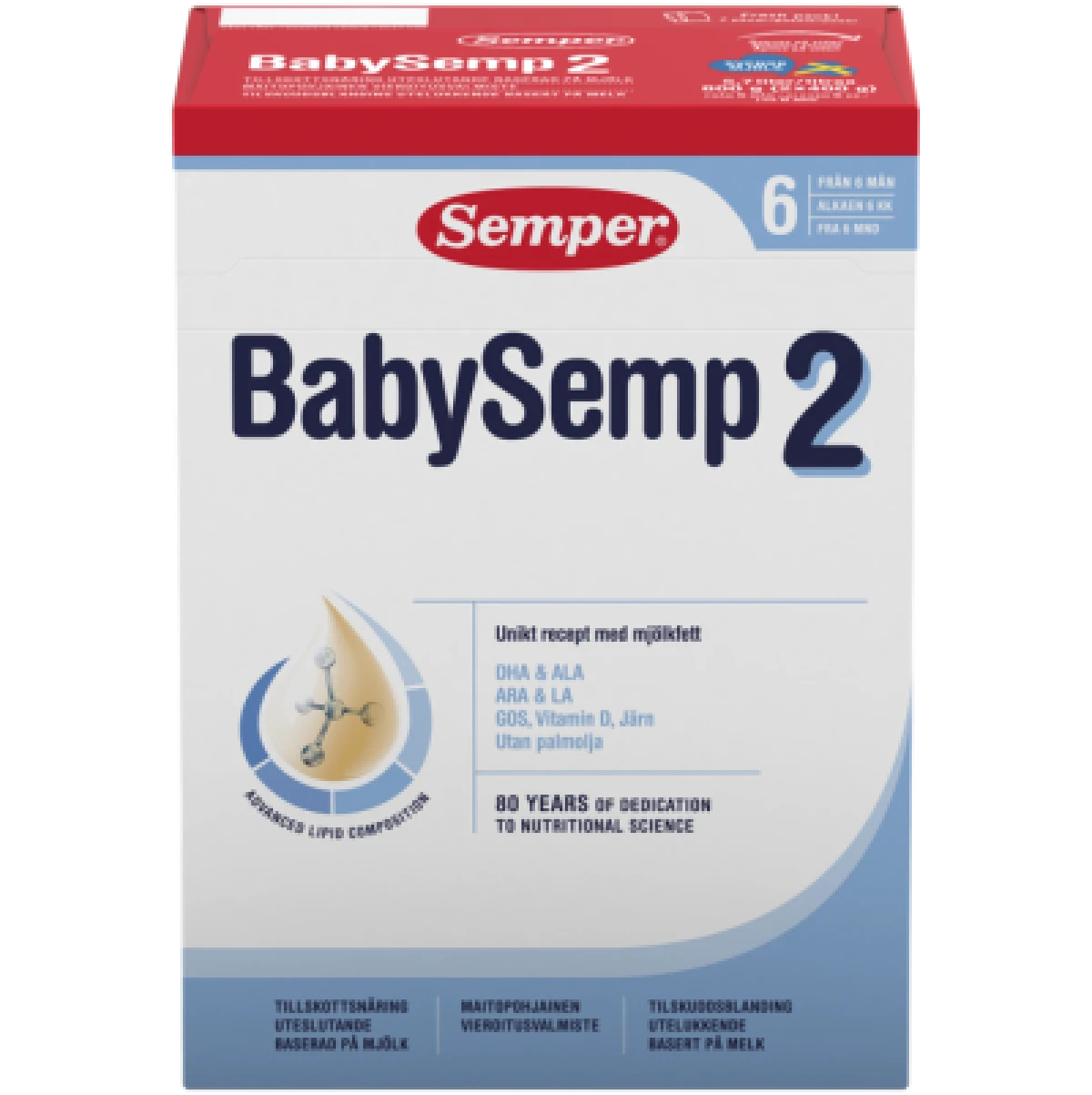 Semper, Tilskudsblanding fra 6 mdr.