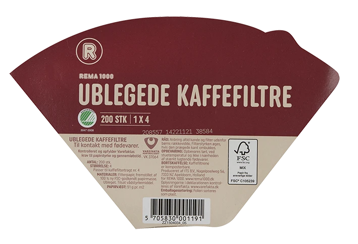 KAFFEFILTRE 1X4 – produktbillede