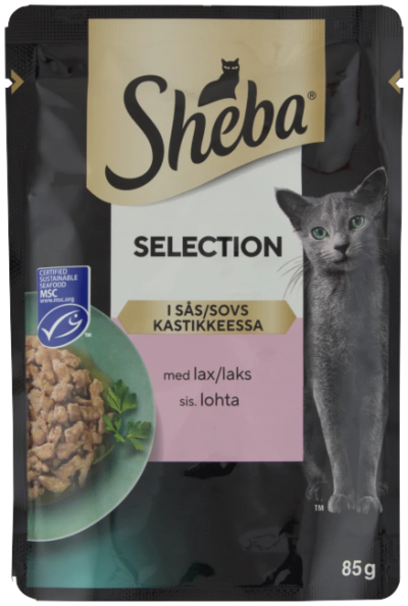 Sheba Vådfoder i sovs med laks