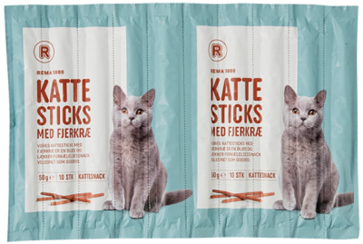 REMA 1000 Kattesticks m/fjerkræ