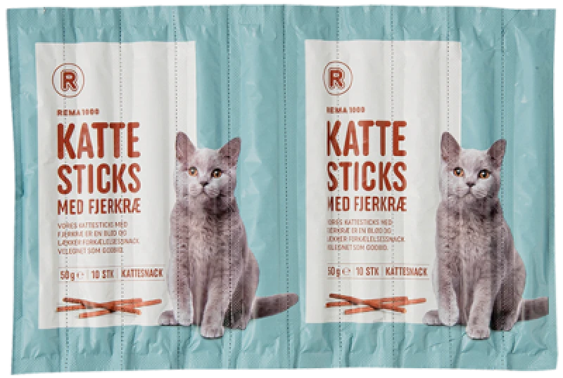 Kattesticks m/fjerkræ