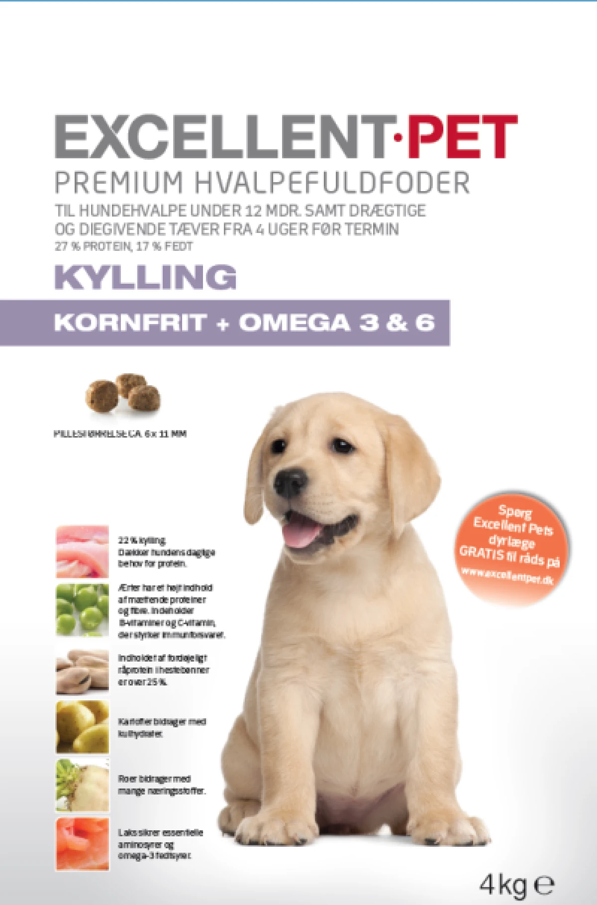 Excellent Pet Hvalpefuldfoder med Kylling