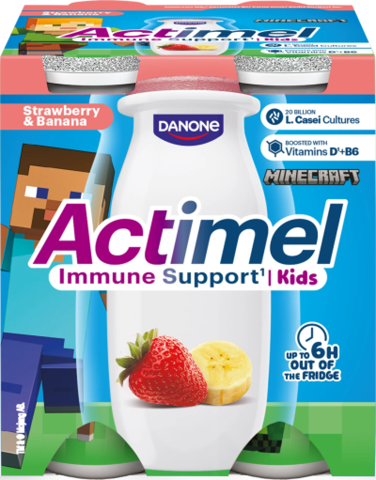 Danone, Drikkeyoghurt m. jordbær og banan 1.4 % fedt