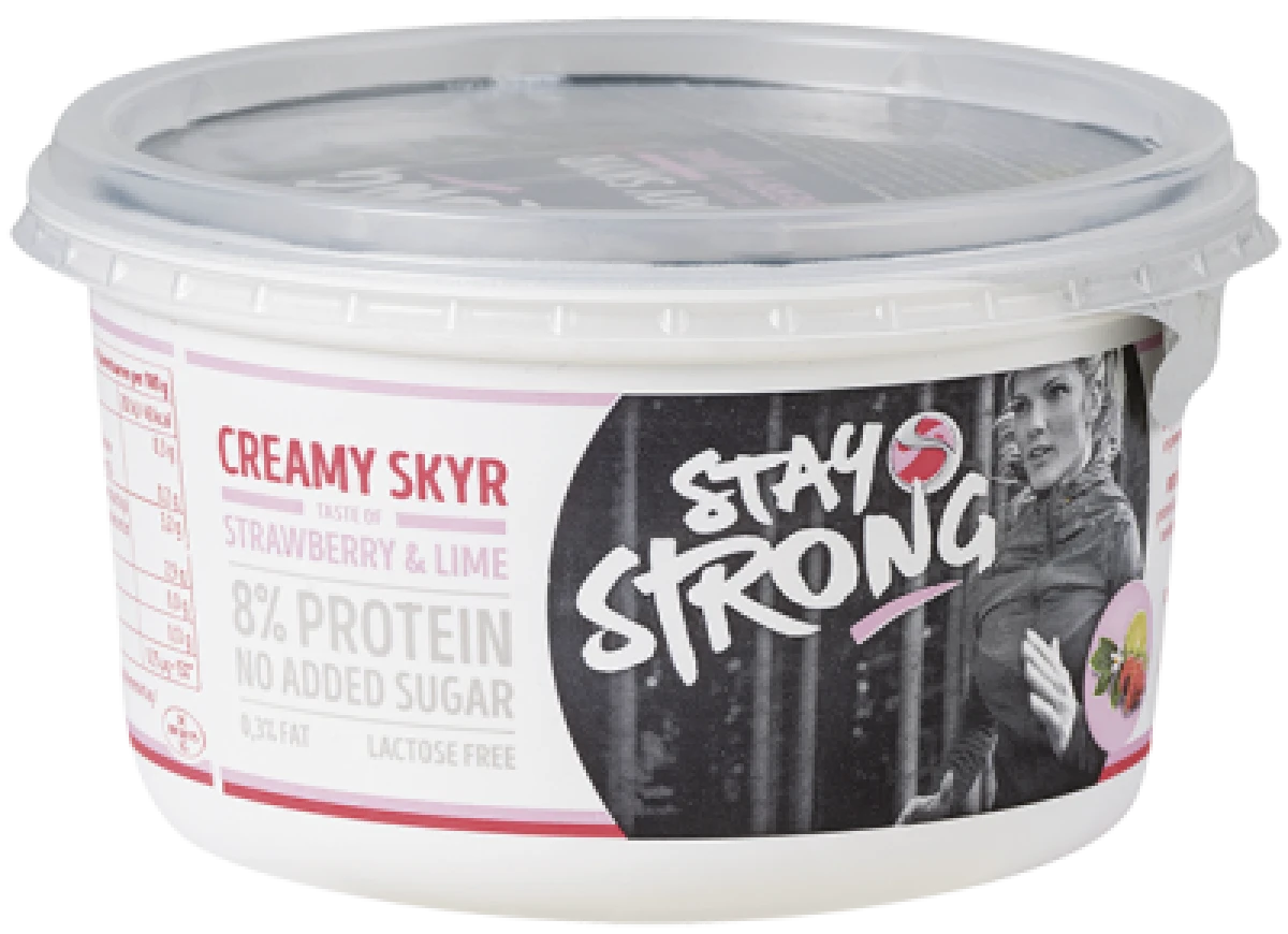 Skyr m. jordbær & lime 0,8%, Stay Strong