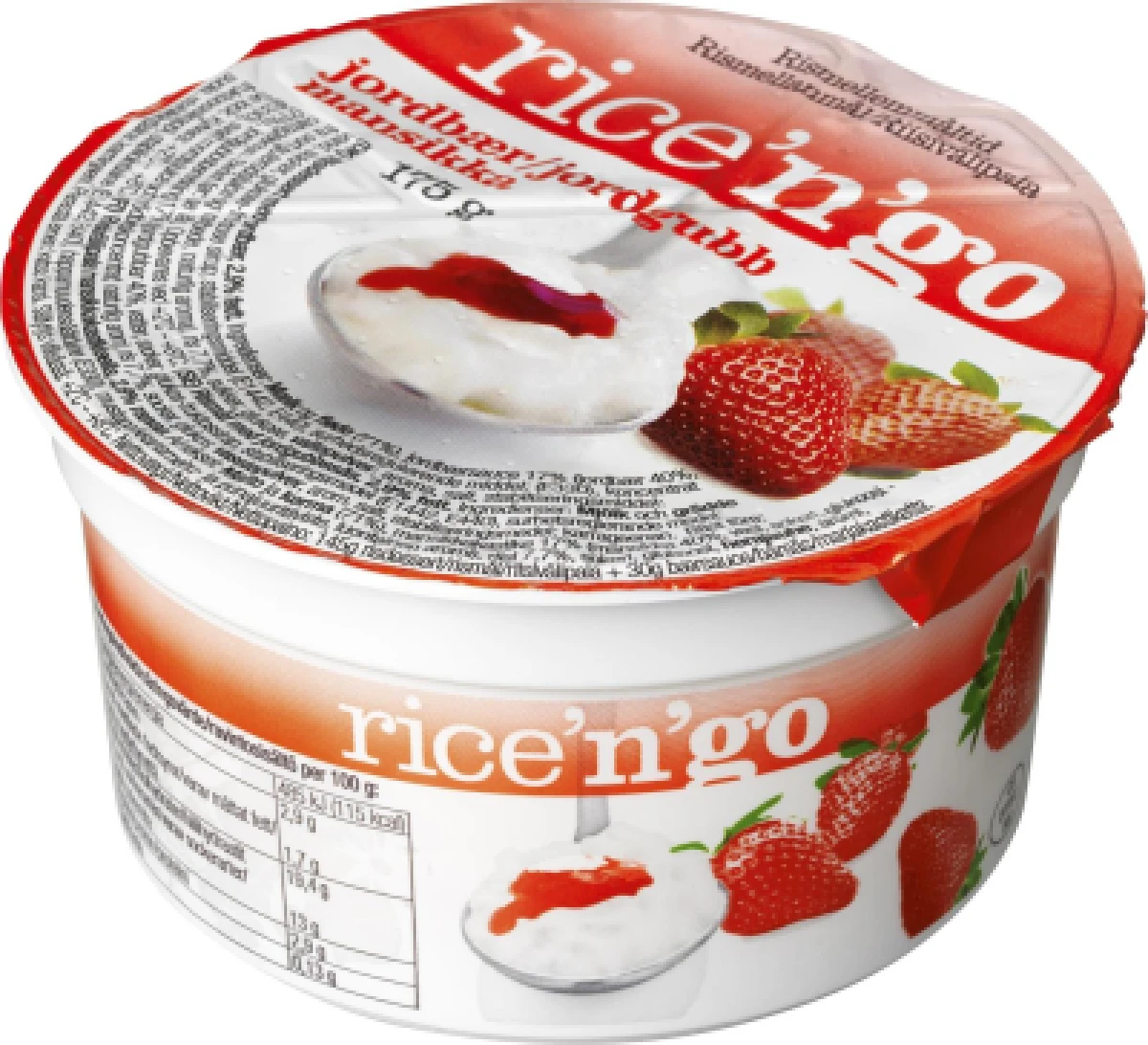 RISDESSERT, 175 GR. / RICE'N'GO, MED JORDBÆR