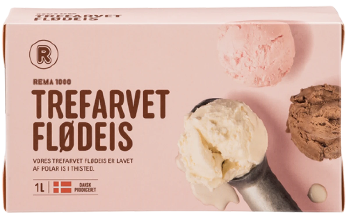 Rema 1000 Trefarvet Flødeis