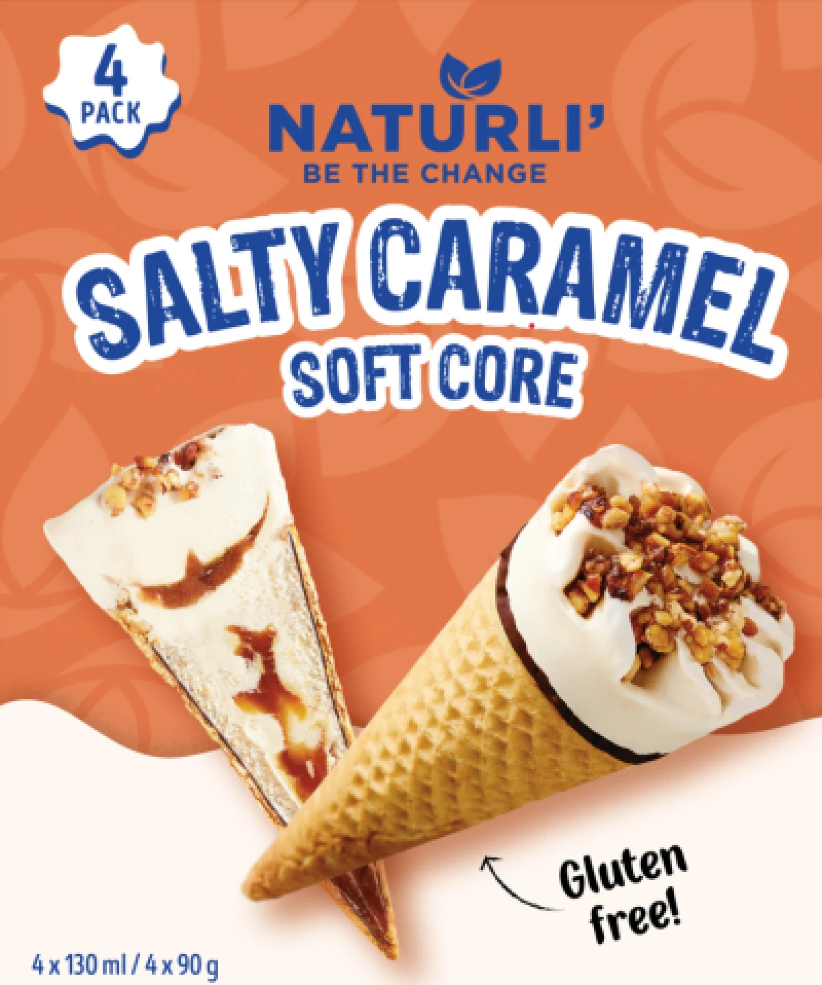 Naturli Isvaffel med Saltkaramel 520 ml