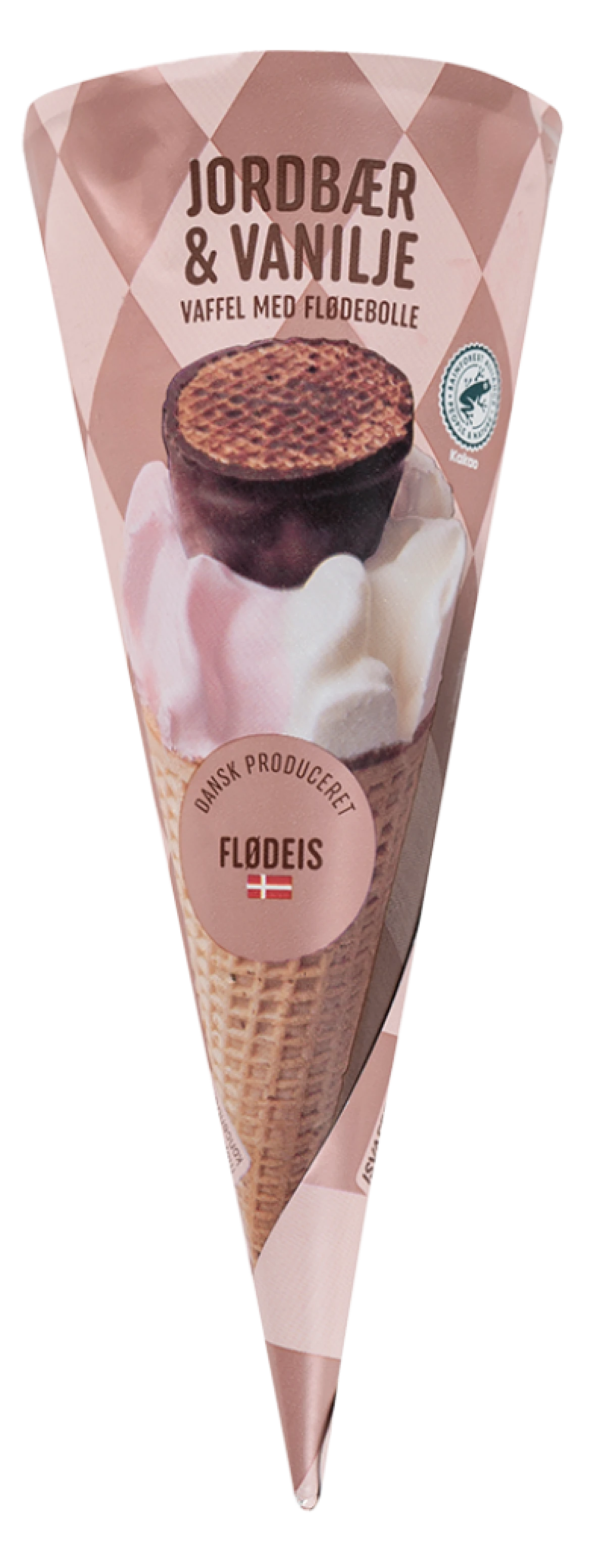 Danske Klasikkere Isvaffel med flødebolle