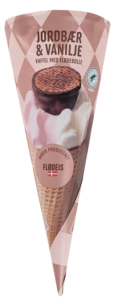 Isvaffel M/Flødebolle