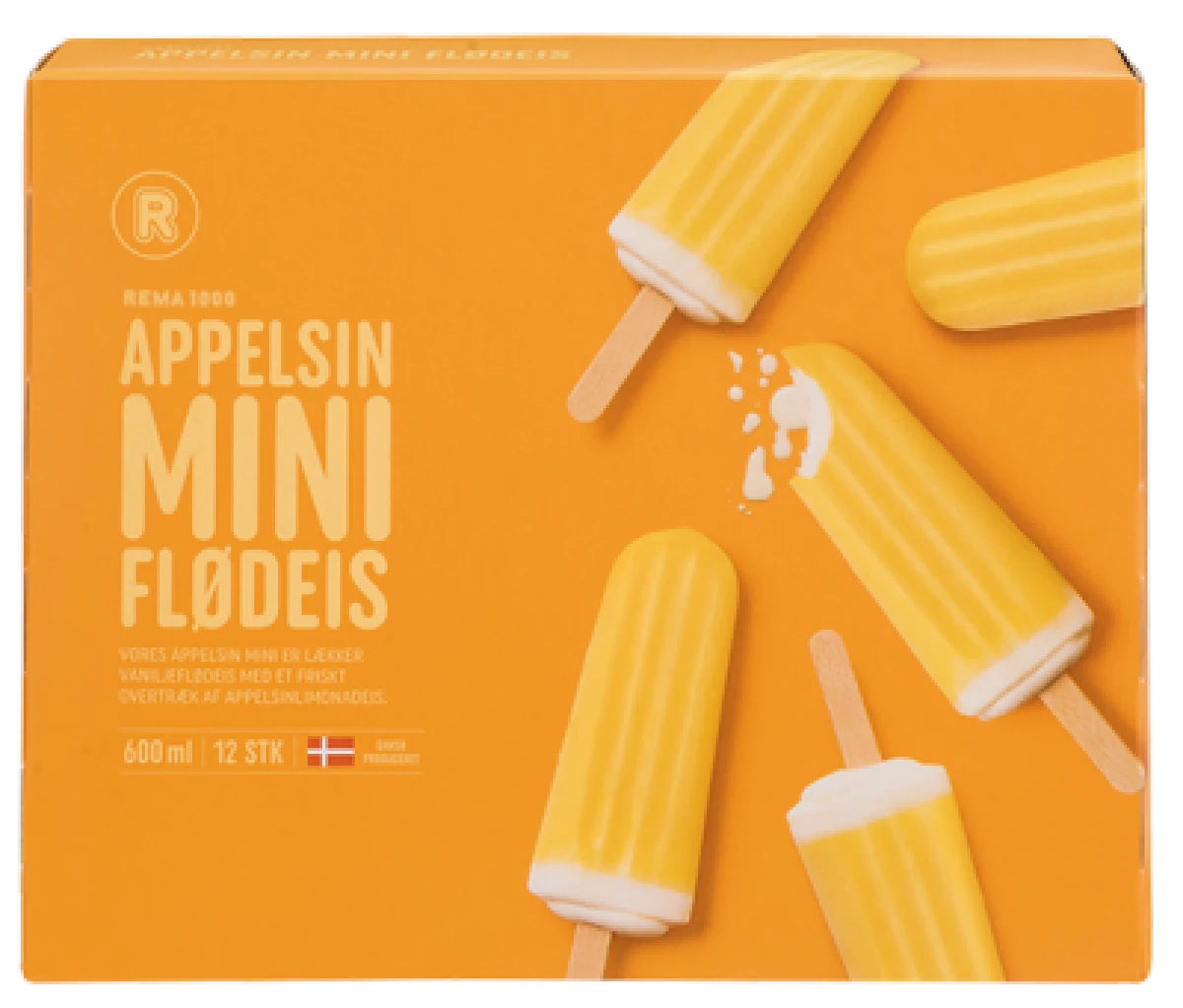 Appelsin Mini Flødeis 600 ml