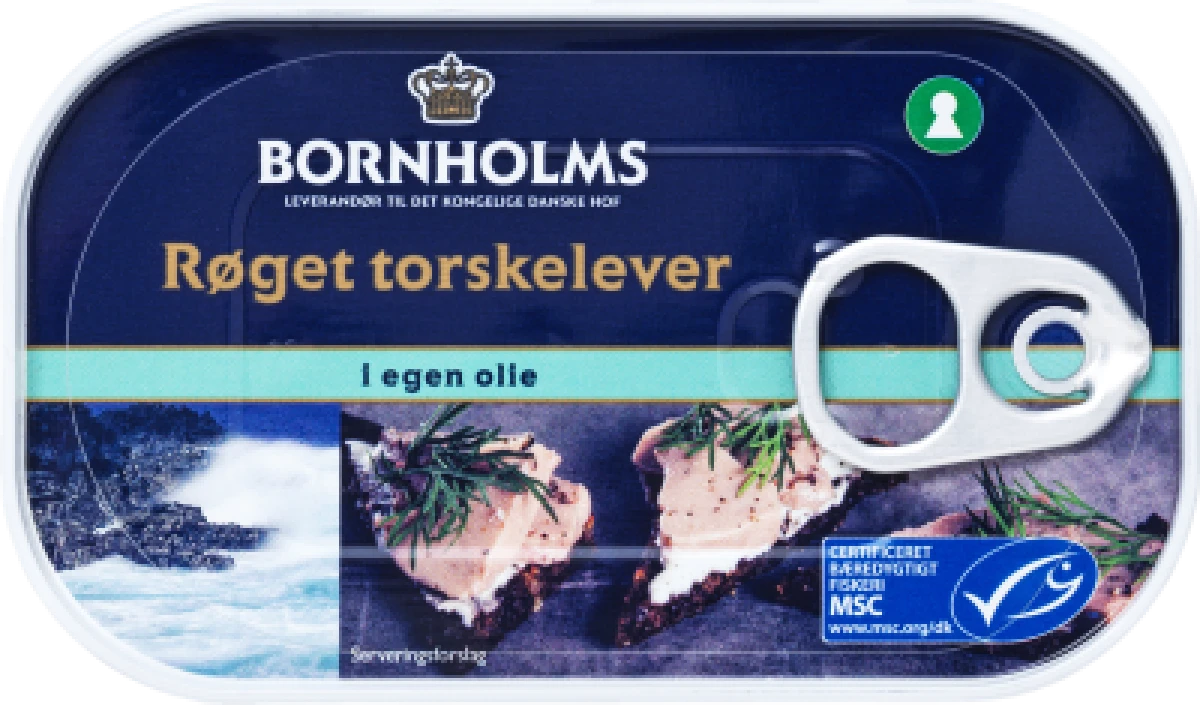 RØGET TORSKELEVER, 120 GR. / BORNHOLMS