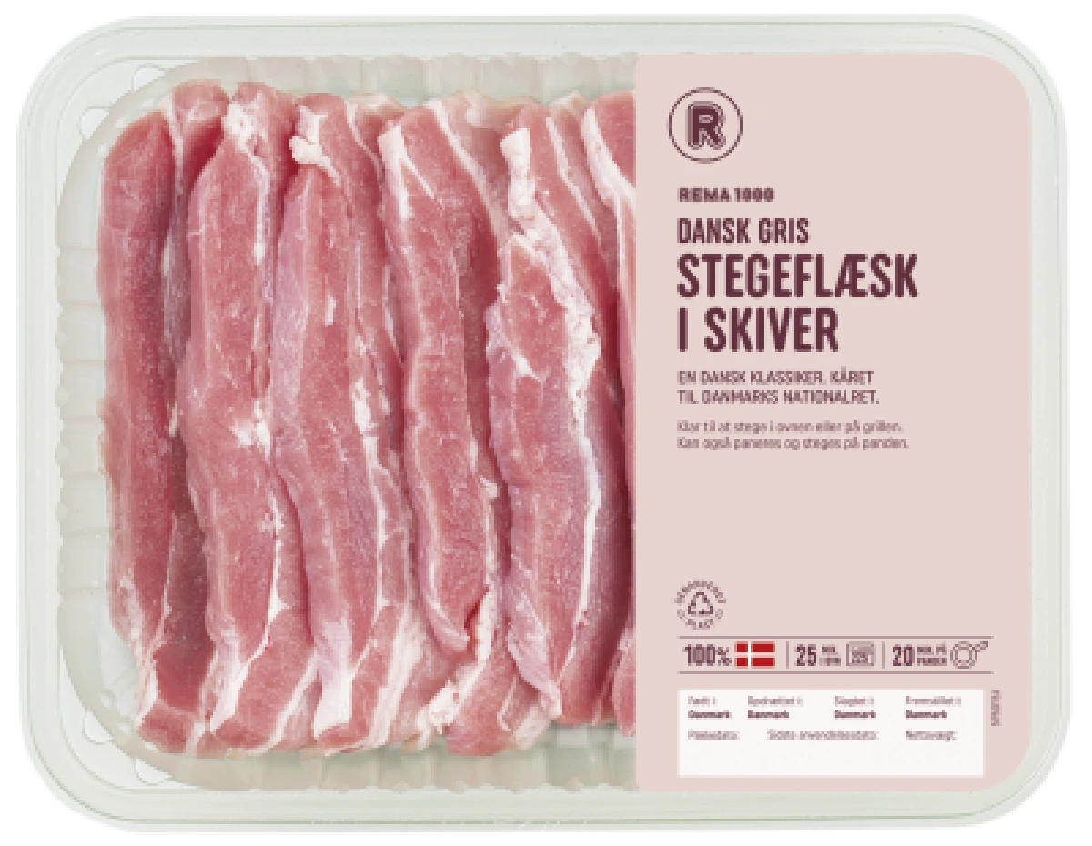 Stegeflæsk i Skiver 400 g