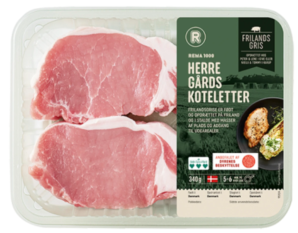 Frilandsgris Herregårds Koteletter 340 g
