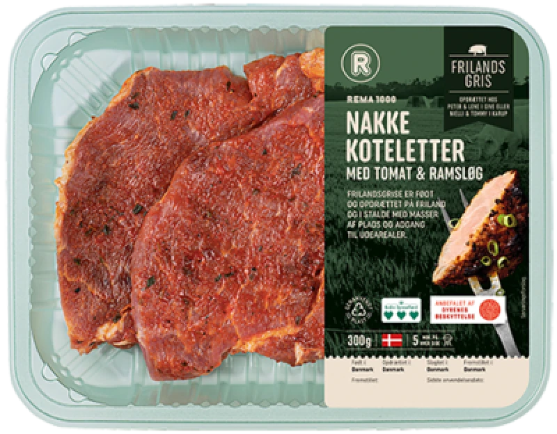 Frilandsgris Nakkekoteletter med Tomat