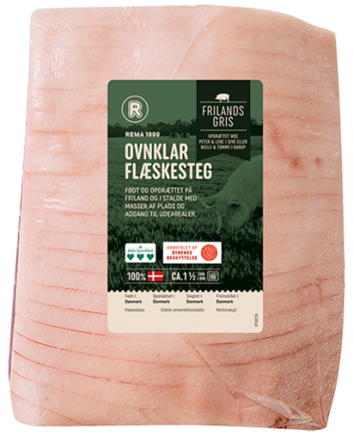 Frilandsgris Flæskesteg 1,5 kg