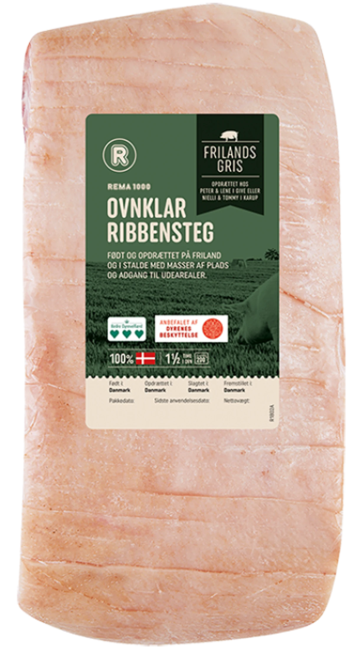 Frilandsgris Ribbenssteg 900 g