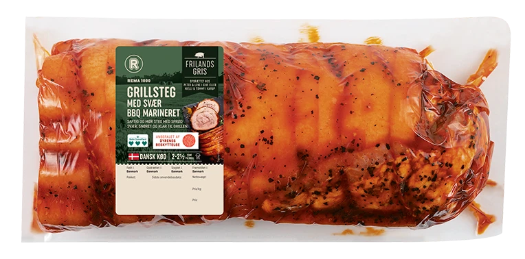 Frilandsgris Grillsteg med BBQ og Svær