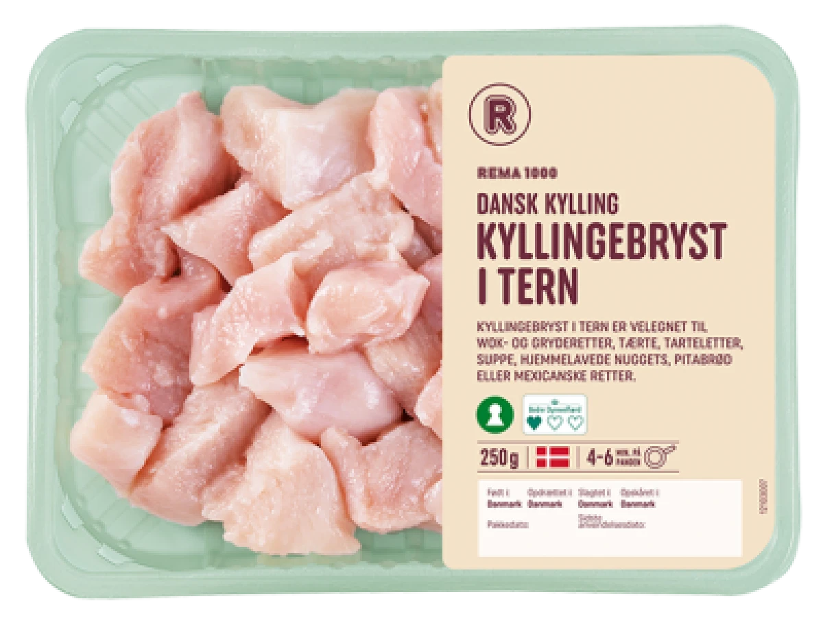 Dansk Kylling Kyllingebryst i tern 250 g