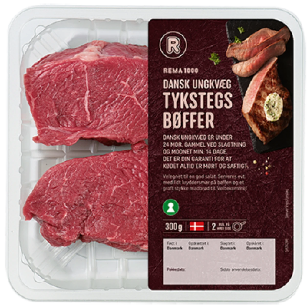 Tykstegsbøffer 300 g