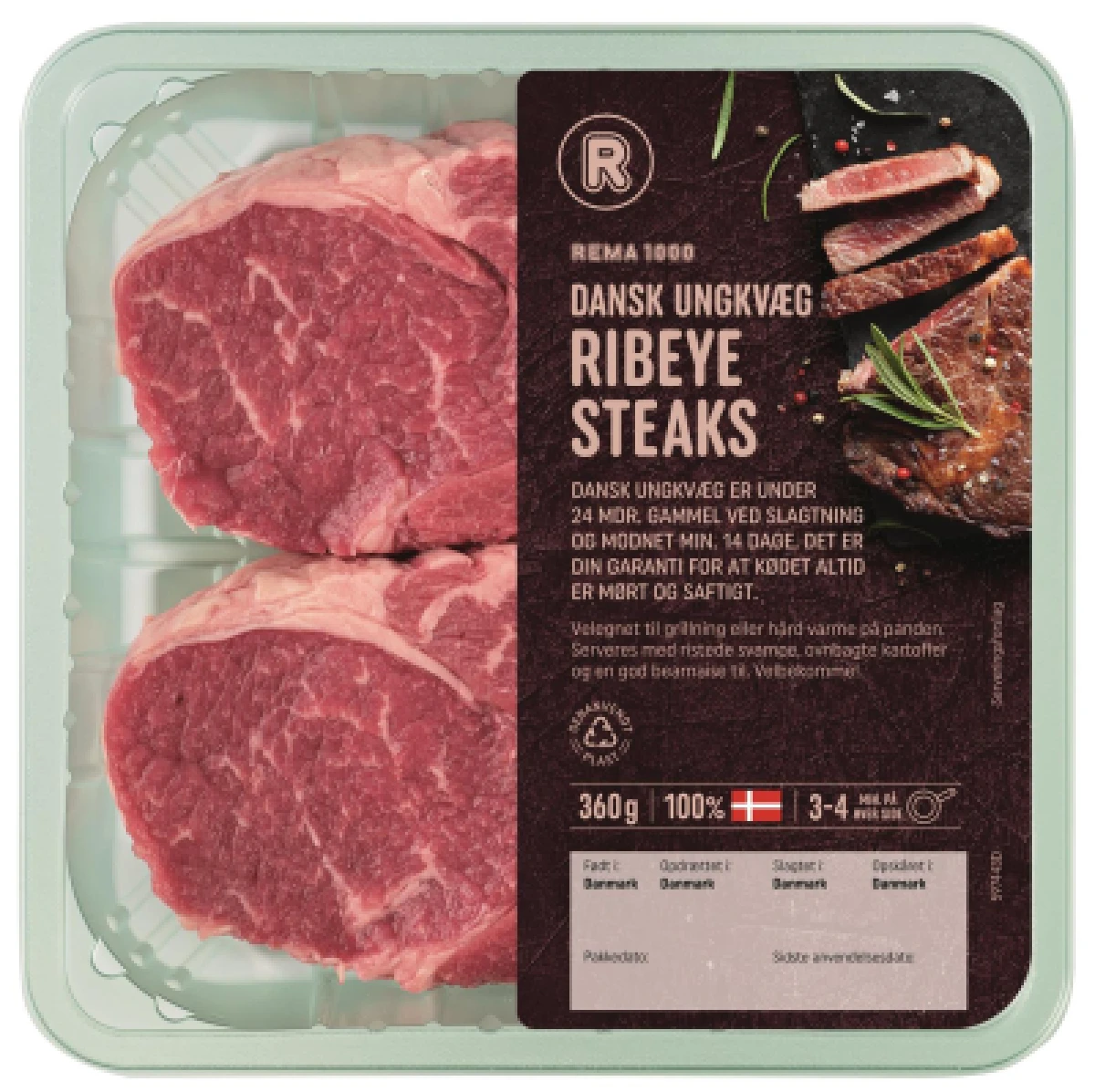 Ribeye steaks dansk ungkvæg