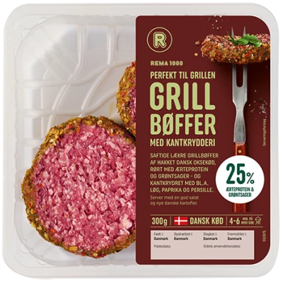 GRILLBØFFER M/25% GRØNT