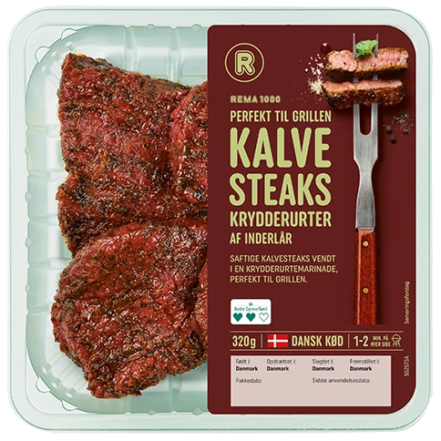 Kalvesteaks M/Krydderurter