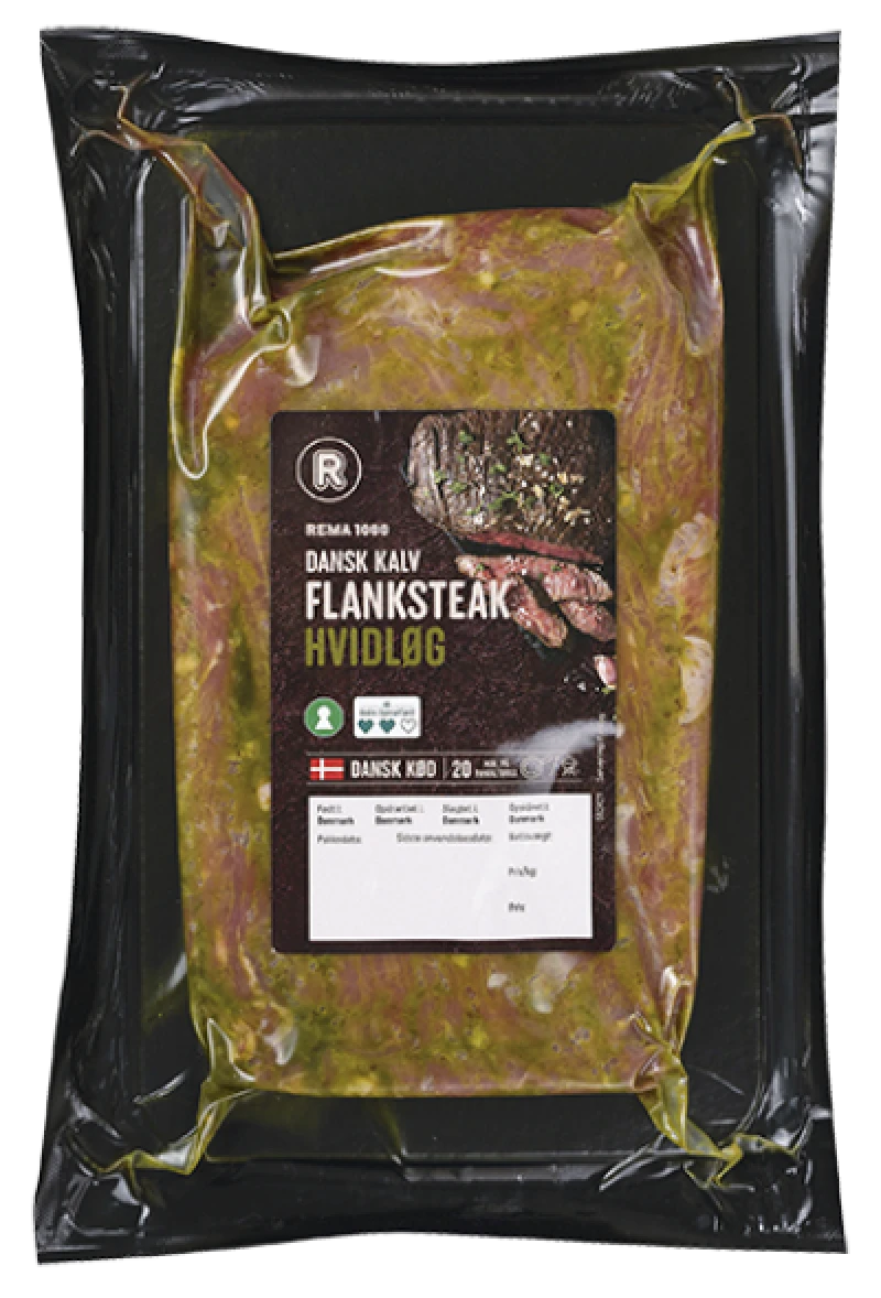 Kalve Flanksteak med Hvidløg