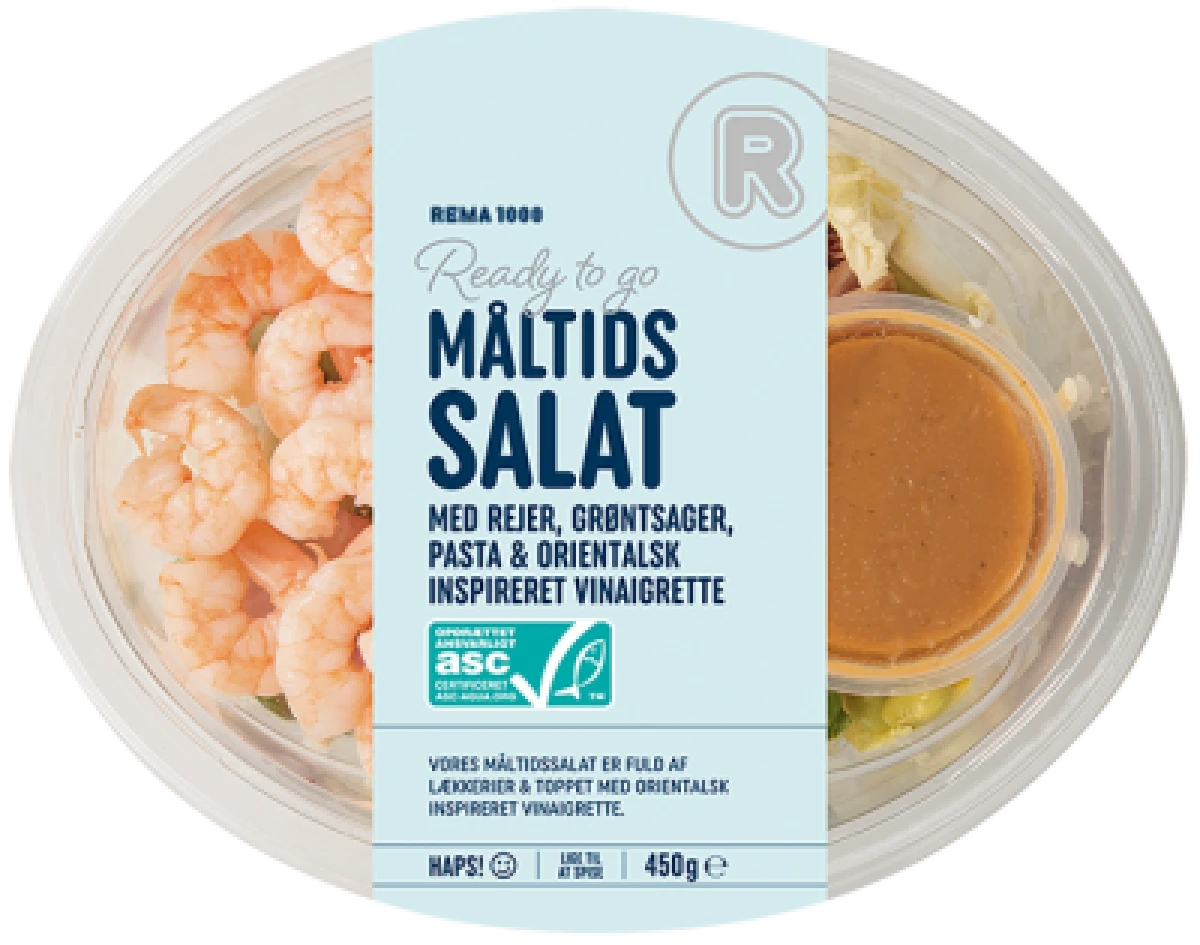 Måltidssalat med Rejer, Grøntsager og Pasta