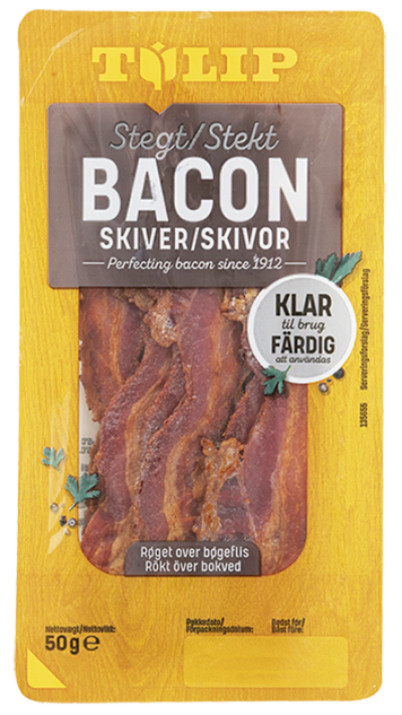 Færdigstegt bacon