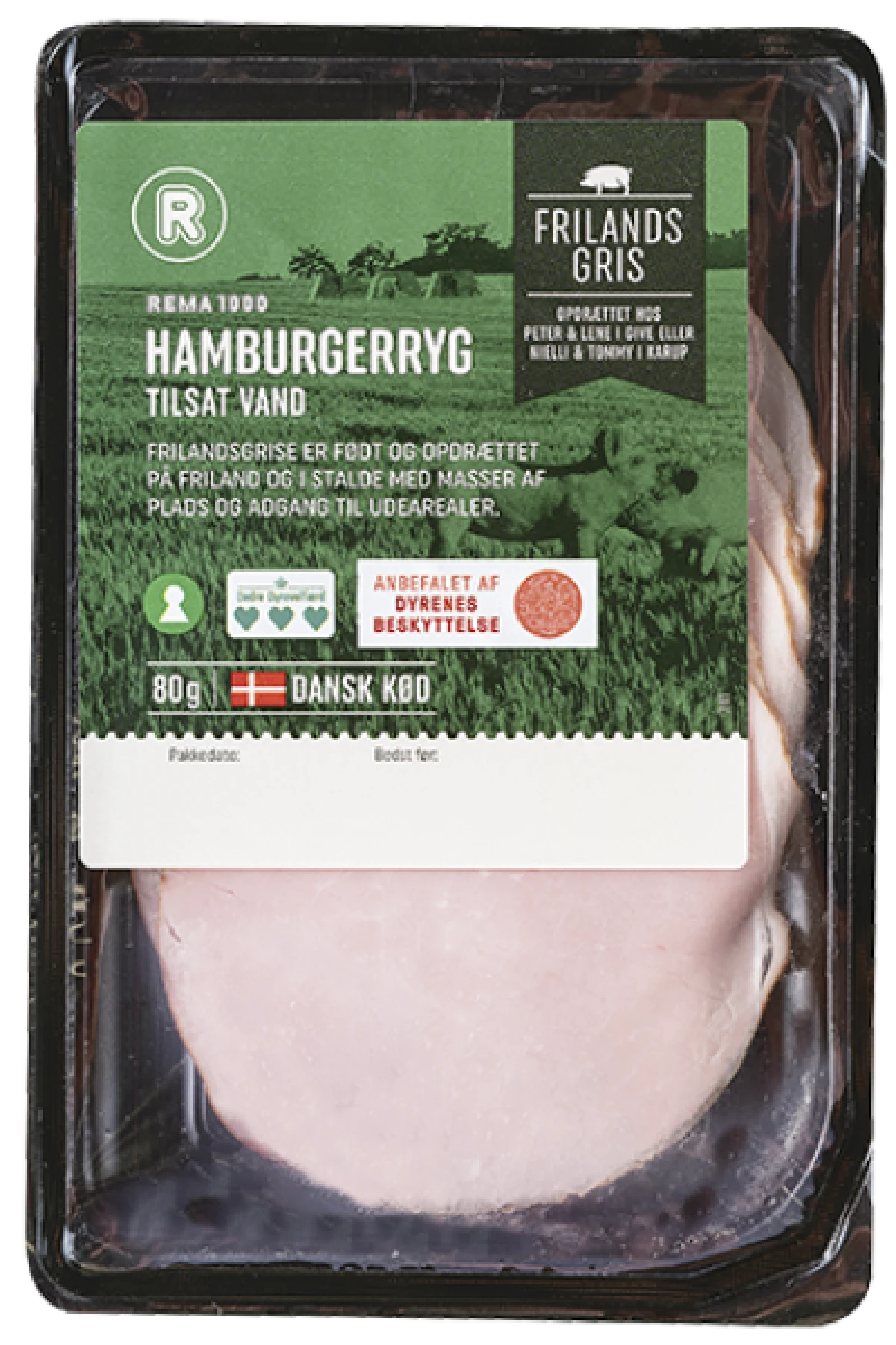 Frilandsgris Hamburgerryg i Skiver