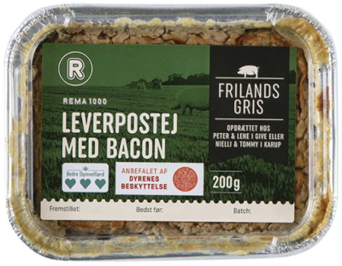 Frilandsgris Leverpostej med bacon 200 g
