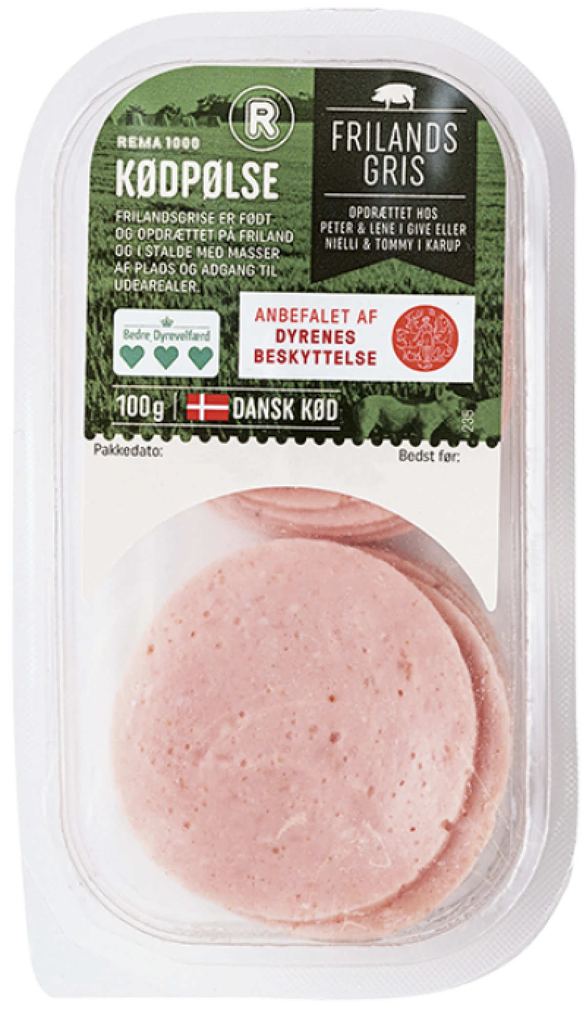 Frilandsgris Kødpølse i Skiver 100 g