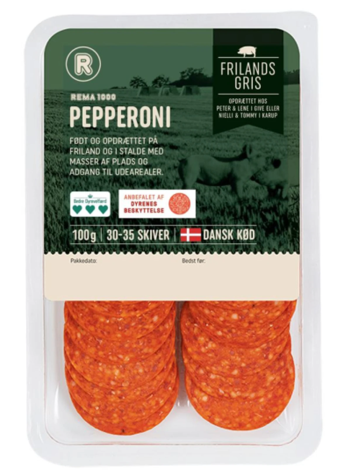 Frilandsgris Pepperoni Skiver