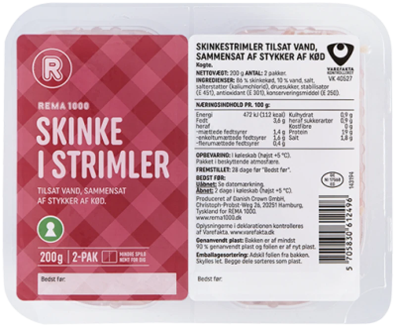 Skinke i strimler