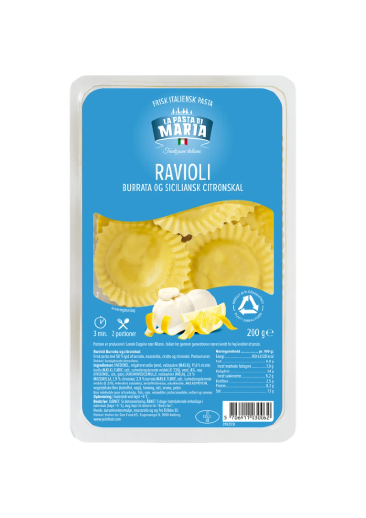 Pasta di Maria Ravioli Burrata & Citronskal