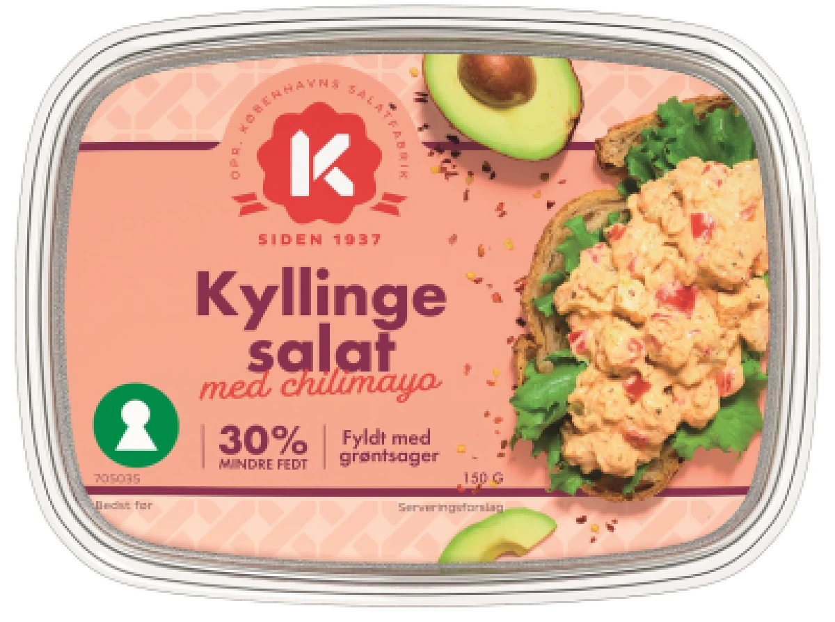 K-Salat, Kyllingesalat m. chilimayonnaise 