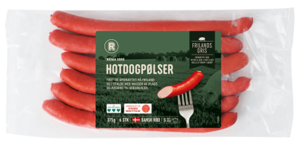 Frilandsgris Hotdog Pølser