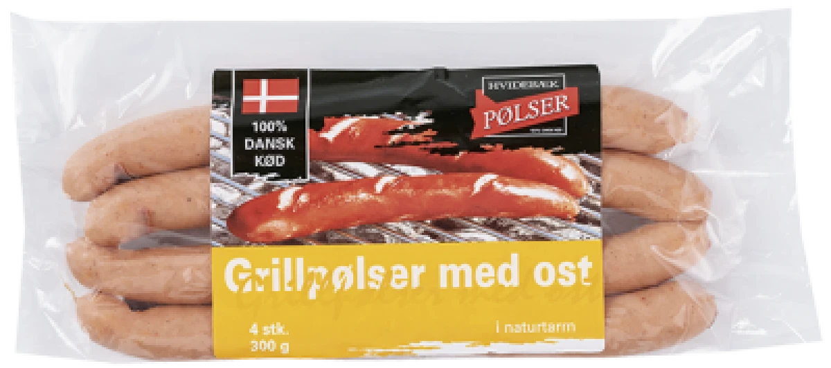 Grillpølser med ost