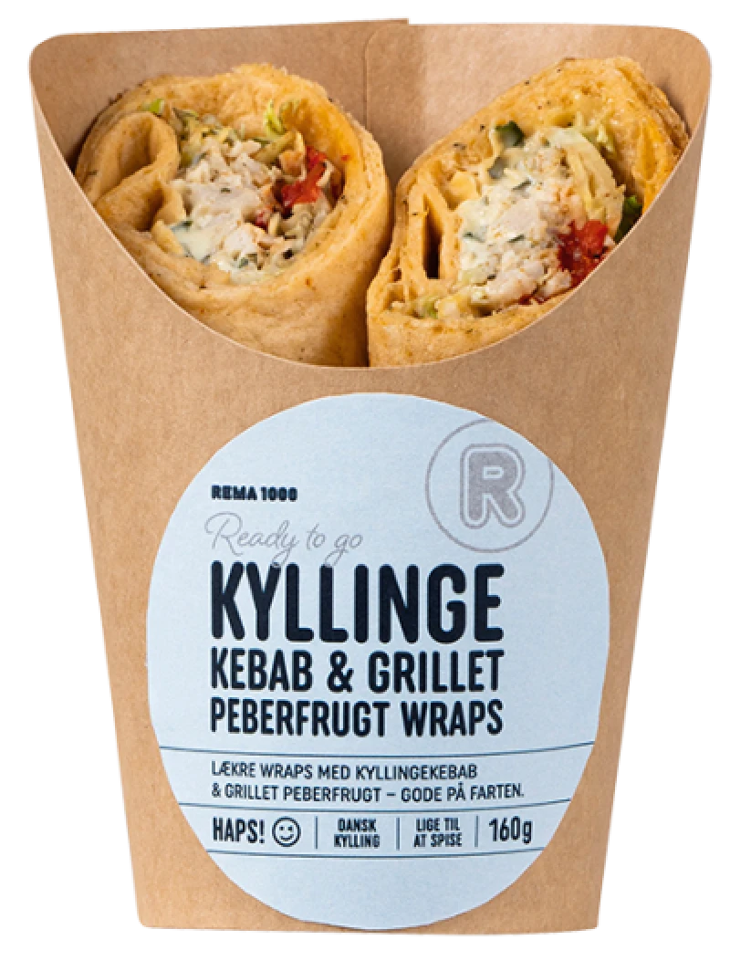 Wrap med Kyllingekebab & Grillet Peberfrugt
