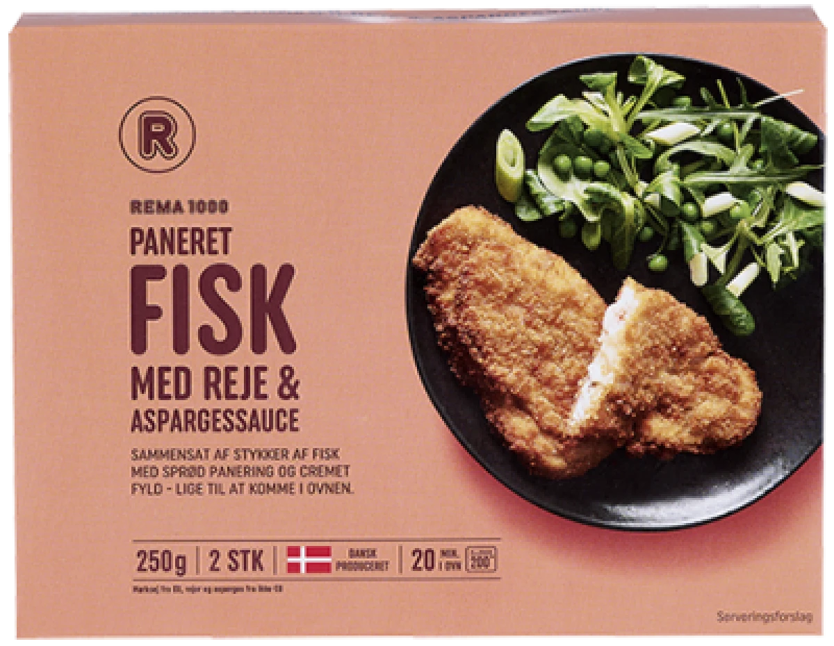 Rema 1000 Paneret Fisk med Rejer