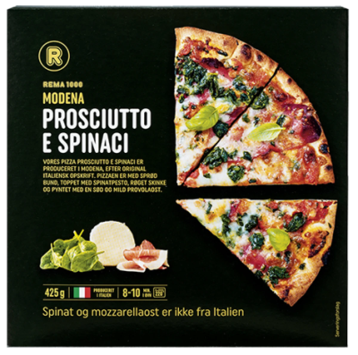 Modena Prosciutto og Spinaci Pizza